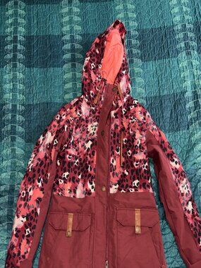 Roxy Women’s S Red Leopard Snowboard Ski Jacket DryFlight 10K